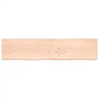 Blokker The Living Store Wandplank - Massief Eikenhout - 220x50x4 cm - Rustieke Stijl aanbieding