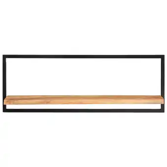 Blokker The Living Store Houten Wandschappen - Massief Acaciahout - Set van 2 - 100x24x35 cm aanbieding