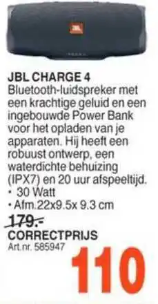 Correct Jbl charge 4 bluetooth-luidspreker aanbieding