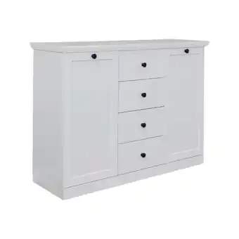 Blokker Brax dressoir 2 deuren en 4 lades, wit aanbieding