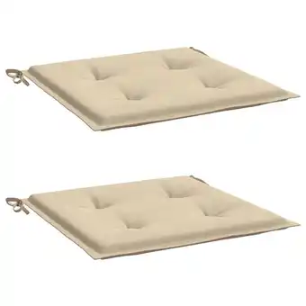 Blokker vidaXL Tuinstoelkussens 2 st 40x40x3 cm oxford stof beige aanbieding