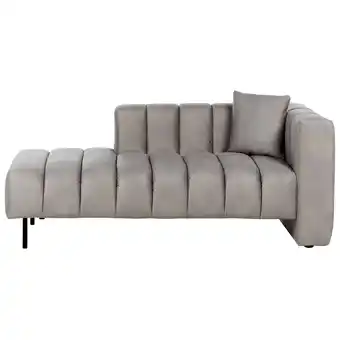 Blokker Beliani LANNILS - Chaise longue-Beige-Fluweel aanbieding