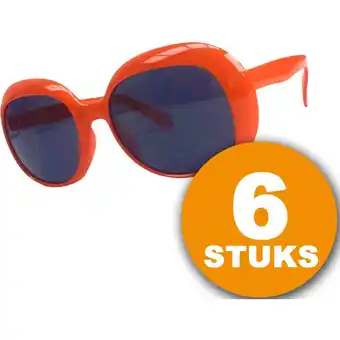 Blokker Oranje Feestbril 6 stuks Oranje Bril Partybril Julie Feestkleding EK/WK Voetbal Oranje Versiering Versierpakket aanbieding