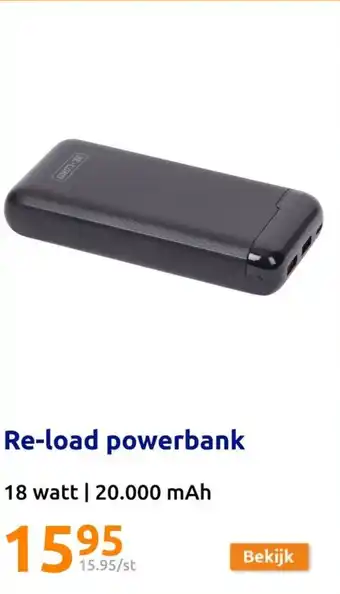 Action Re load powerbank 18 watt aanbieding