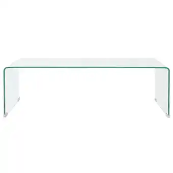 Blokker The Living Store Salontafel Gehard Veiligheidsglas Transparant 98x45x30 cm aanbieding