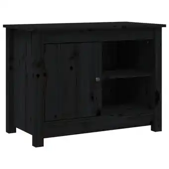 Blokker The Living Store TV-meubel Grenenhout Zwart - 70x36.5x52 cm - Opbergruimte - Stevig Blad aanbieding