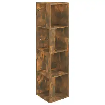 Blokker The Living Store Hoekkast Klassiek - Boekenkast 33x33x132 cm - Gerookt Eiken aanbieding