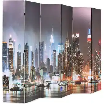 Blokker The Living Store Kamerverdeler - New York nacht - 228x170cm - Massief houten frame aanbieding