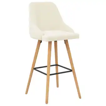 Blokker The Living Store Barstoelen Lounge - 48x55x106 cm - Fluweel Crème aanbieding