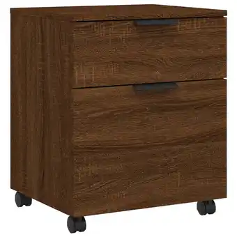 Blokker The Living Store Dossierkast op wielen - 45 x 38 x 54 cm - hoogwaardig bewerkt hout - bruineiken - montagehandleiding aanbieding