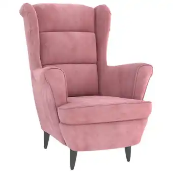 Blokker The Living Store Fauteuil Velvet - Roze - 81 x 90 x 96.5 cm - Max - 110 kg aanbieding