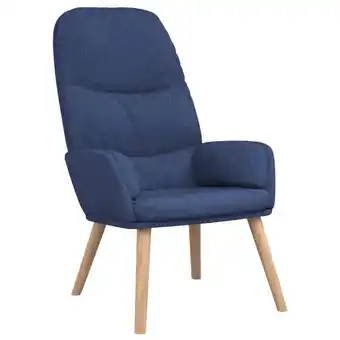 Blokker The Living Store Fauteuil Relax - Blauw - 70 x 77 x 98 cm - Dik Gevoerd - Metaal aanbieding