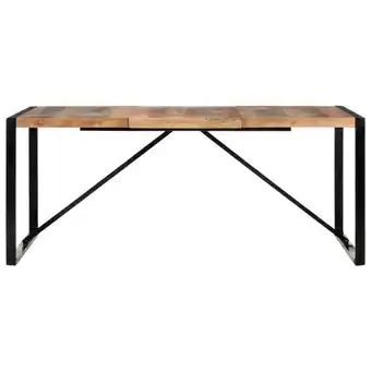 Blokker The Living Store Industriële Eettafel - 180 x 90 x 75 cm - Massief acaciahout - Stalen poten aanbieding