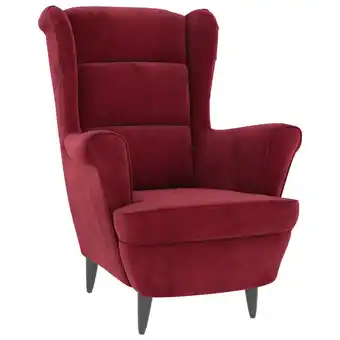 Blokker The Living Store Fauteuil Velvet - Wijnrood - 81 x 90 x 96.5 cm - Stabiel frame - Comfortabel zitten aanbieding