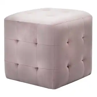 Blokker The Living Store Poef - Comfort - Woondecoratie - 30 x 30 x 30 cm - Roze aanbieding