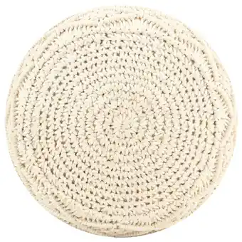 Blokker The Living Store Macramé Poef - Katoen - 45 x 30 cm - Handgemaakt met schuimvulling aanbieding