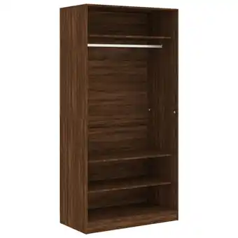 Blokker The Living Store Kledingkast - 100x50x200 cm - bruineiken hout aanbieding