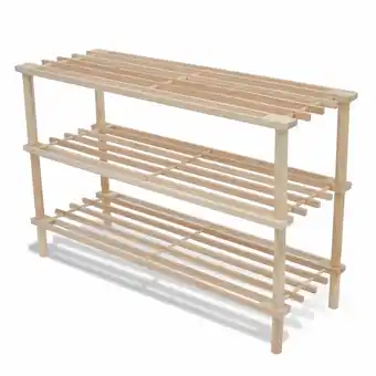 Blokker The Living Store Schoenenrek 3-laags massief vurenhout - 74 x 26 x 48.5 cm aanbieding