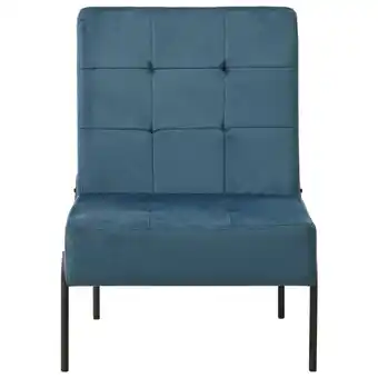 Blokker The Living Store Relaxstoel Velvet - Blauw/Zwart - 65x79x87cm - Ergonomisch Design aanbieding