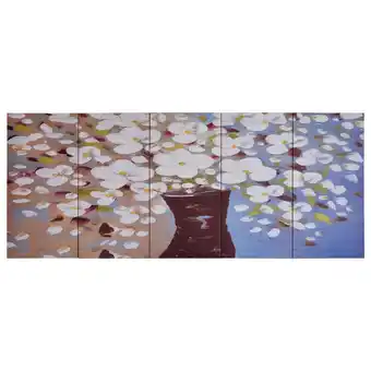 Blokker The Living Store Wandprintset - Bloemen in Vaas - 150 x 60 cm - 5 Panelen aanbieding