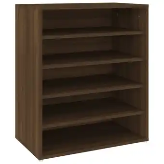 Blokker The Living Store schoenenkast - bruineiken - 60 x 35 x 70 cm (B x D x H) - bewerkt hout aanbieding