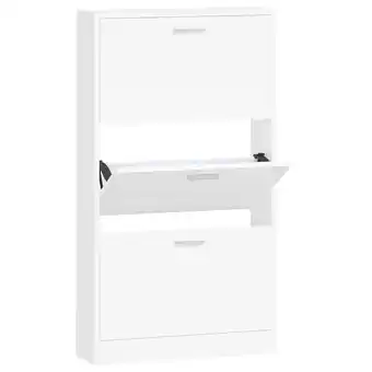 Blokker The Living Store Schoenenkast - Modern en trendy - Schoenenrek met 3 lades - 59 x 17 x 108 cm (Wit) aanbieding