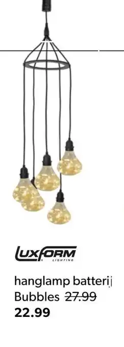 Wehkamp LuxForm Hanglamp Batterij Bubbles aanbieding