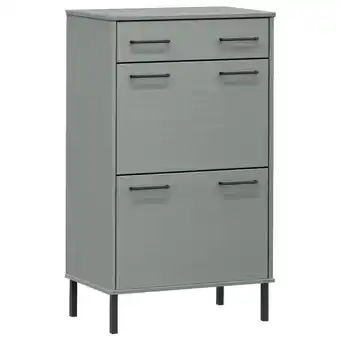 Blokker The Living Store OSLO Schoenenrek - Massief grenenhout - 59.5 x 35 x 100.5 cm - Grijs aanbieding