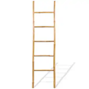 Blokker The Living Store Handdoekladder met 5 sporten 150 cm bamboe - Handdoekhouder aanbieding