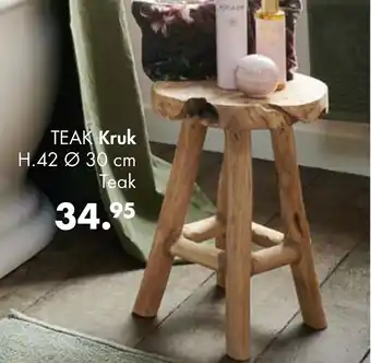 Casa TEAK Kruk 30 cm aanbieding