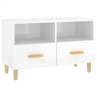 Blokker The Living Store TV-meubel - Klassiek - TV-meubels - Afmeting- 80 x 36 x 50 cm - Ken- Hoogglans wit aanbieding