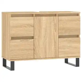 Blokker The Living Store Badkaast Sonoma Eiken - 80 x 33 x 60 cm - Voldoende opbergruimte aanbieding