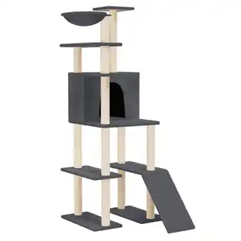 Blokker The Living Store Kattenmeubel Alles-in-één - 80 x 60 x 166 cm - Donkergrijs aanbieding