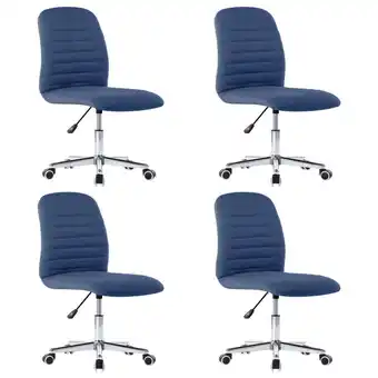 Blokker The Living Store Verstelbare Eetkamerstoelen - Set van 4 - Blauw - Stof - 56 x 43 x 84-94 cm aanbieding