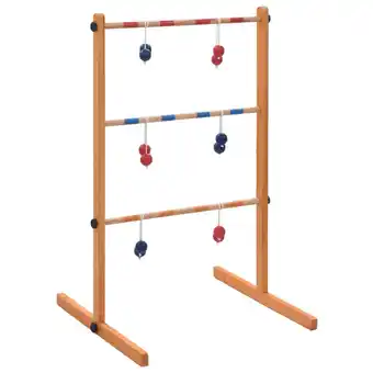 Blokker The Living Store Golfladder - Massief grenenhout - 62 x 60 x 100 cm - Inclusief 6 paar ballen en draagtas aanbieding