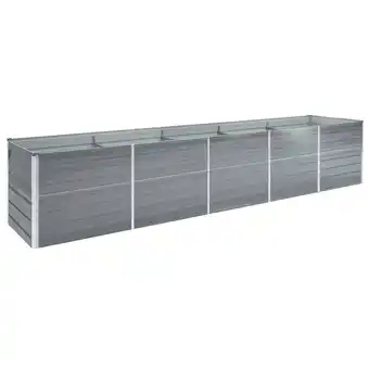 Blokker vidaXL Plantenbak verhoogd 400x80x45 cm gegalvaniseerd staal grijs aanbieding