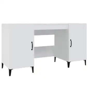 Blokker The Living Store Bureau Industrial White - 140 x 50 x 75 cm - Hoge Kwaliteit Hout en Metaal aanbieding