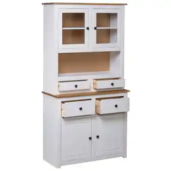 Blokker The Living Store Wandkast Grenenhout - Wit/Naturel - 93x40.5x180cm aanbieding