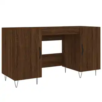 Blokker The Living Store Bureau - Bruineiken - 140 x 50 x 75 cm - Duurzaam bewerkt hout - Met opbergruimte aanbieding