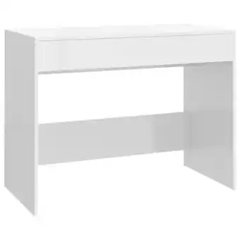 Blokker The Living Store Werktafel - Hoogglans wit - 101 x 50 x 76.5 cm - Inclusief 2 lades aanbieding