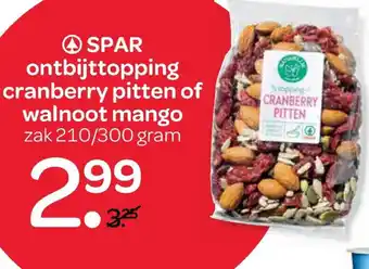 Spar Spar Ontbijttoping cranberry pitten of walnoot mango 210/300g aanbieding