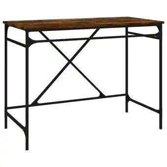 Blokker The Living Store Bureau Industrieel - 100 x 50 x 75 cm - Gerookt Eiken aanbieding