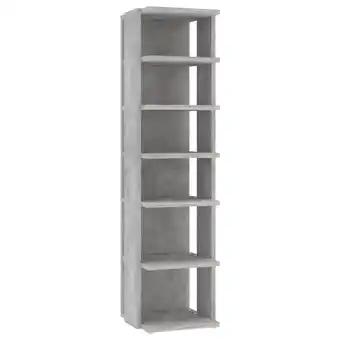 Blokker The Living Store Schoenenkast Betongrijs 27.5x27x102cm - Bewerkt Hout - 6 Schappen aanbieding