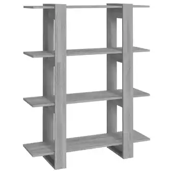 Blokker The Living Store Boekenkast Sonoma Eiken - 100x30x123.5 cm - Grijs - Bewerkt Hout aanbieding