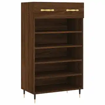 Blokker The Living Store Schoenenkast Bruineiken - 60 x 35 x 105 cm - Duurzaam bewerkt hout - Praktisch ontwerp aanbieding