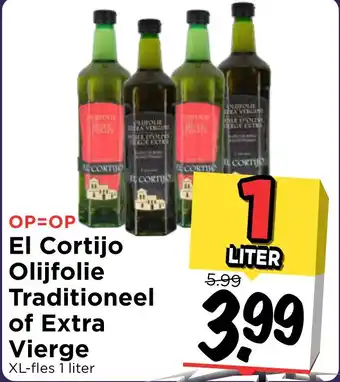 Vomar Voordeelmarkt El cortijo olijfolie traditioneel of extra vierge 1liter aanbieding