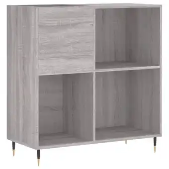 Blokker vidaXL Platenkast 84,5x38x89 cm bewerkt hout grijs sonoma eikenkleurig aanbieding