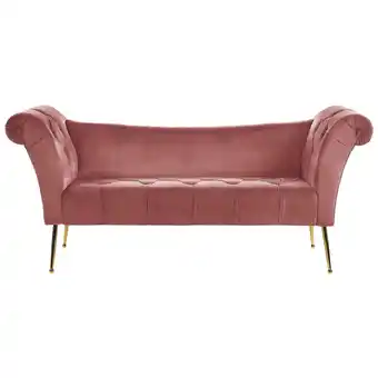 Blokker Beliani NANTILLY - Chaise longue-Roze-Fluweel aanbieding