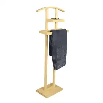 Blokker MISOU Dressboy - Kledingstandaard - Kledinghouder - Kledingbutler - Hout - 114 cm - Bamboe aanbieding