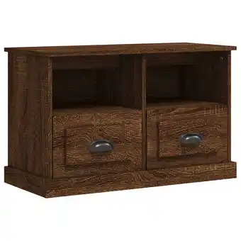 Blokker vidaXL Tv-meubel 80x35x50 cm bewerkt hout bruin eikenkleur aanbieding